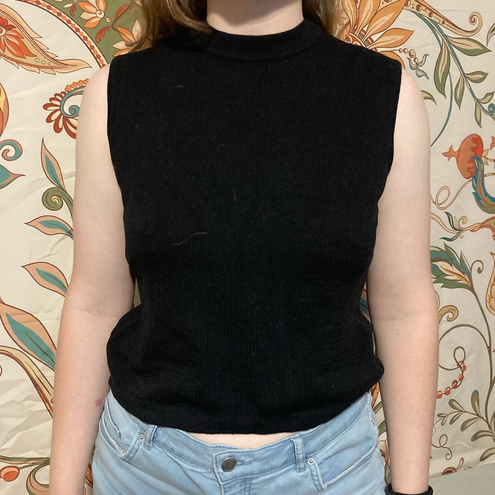 black mockneck top